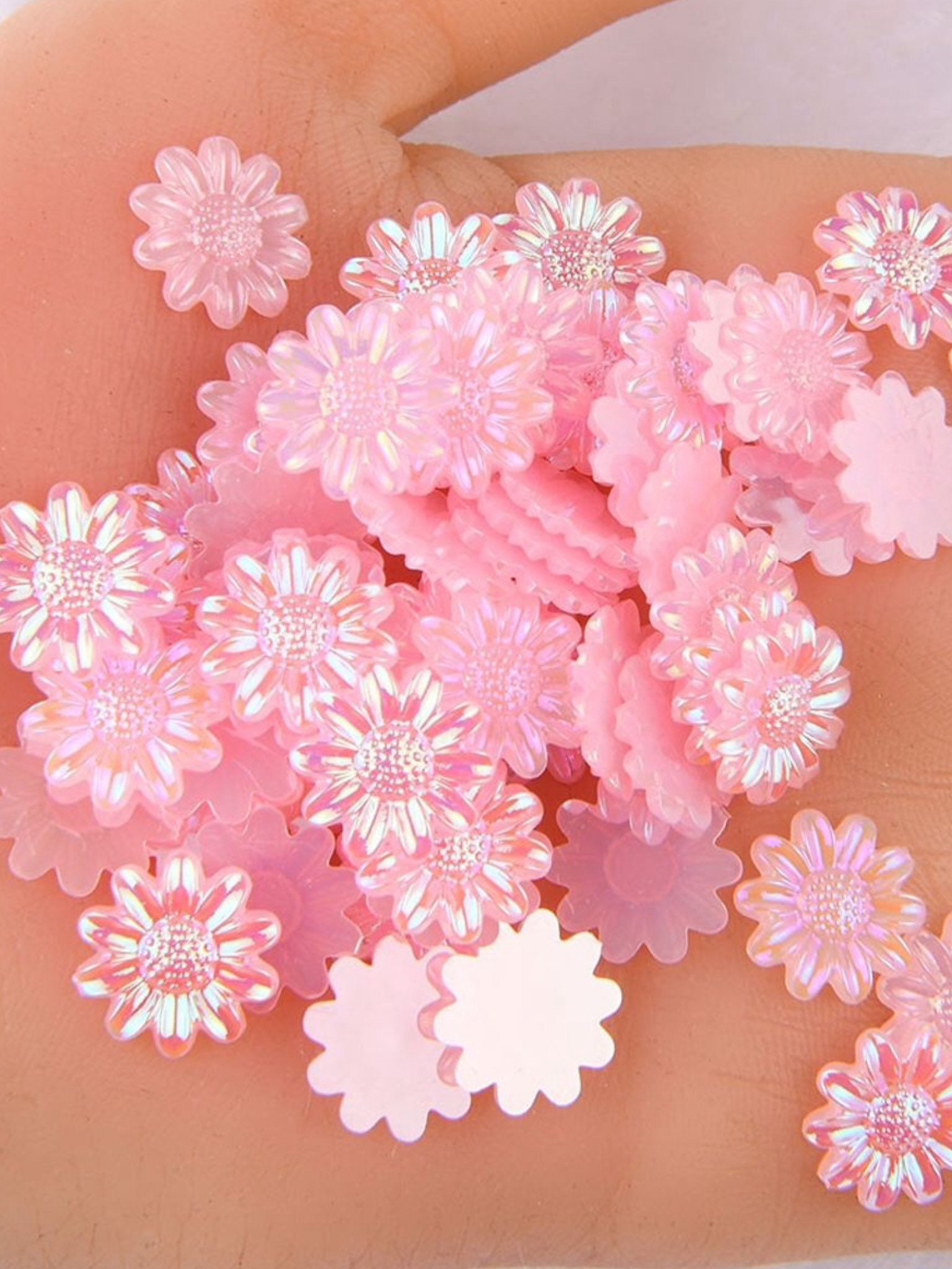 40 Baby Pink Flower Embellishments 12mm Etsy UK