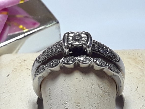 Estate .35cttw Natural Diamond Bridal HDS 10kt YG SUN 925