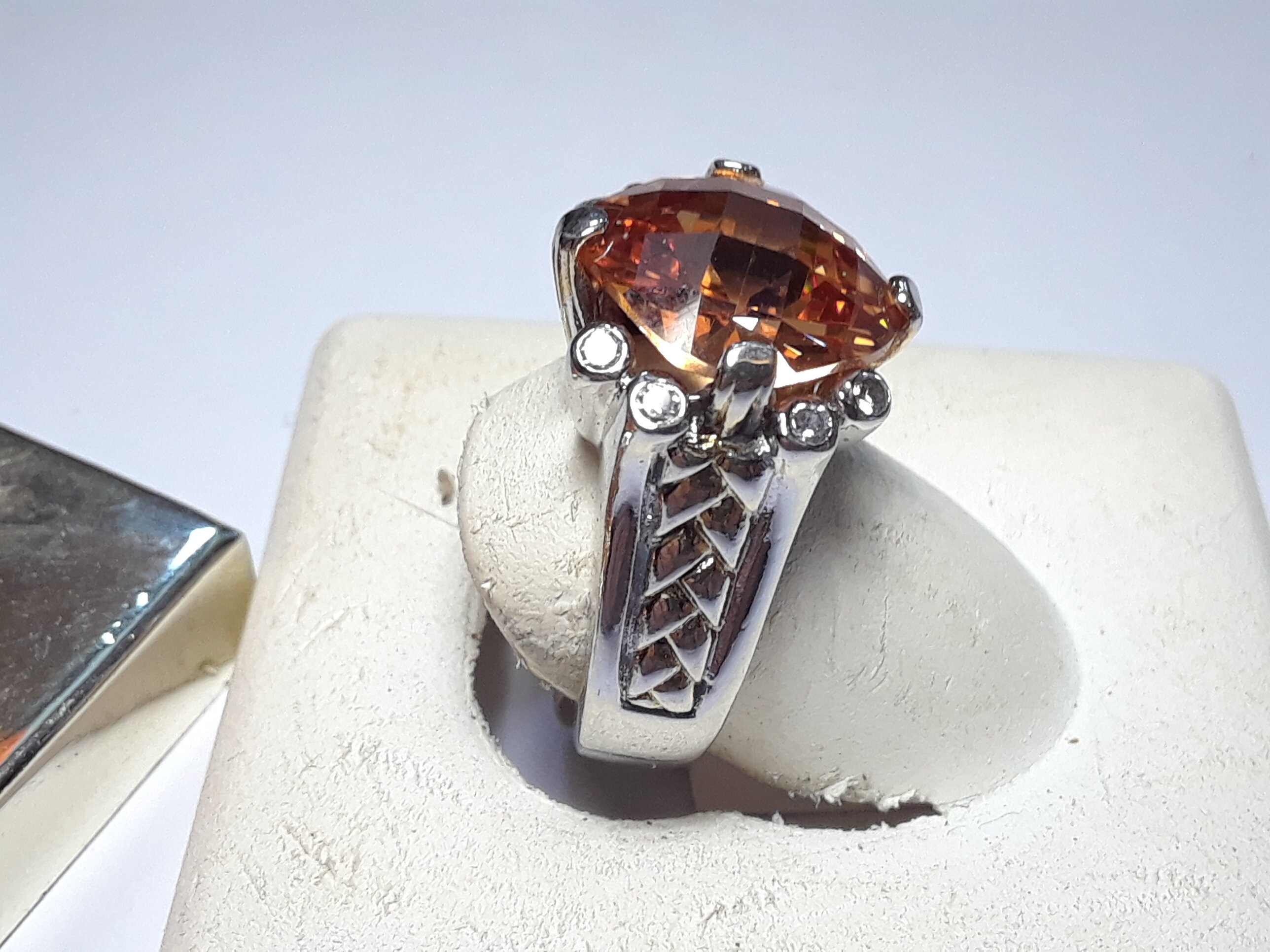 ★TOU★ [4SET] NC022 Bold&Bold Layered Ring 14kt Yellow Two-tone Gold Mens Round Diamond Octagon Frame