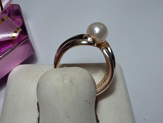 Estate 7.2mm Cultured Pearl and Diamond Heavy Off… - image 4
