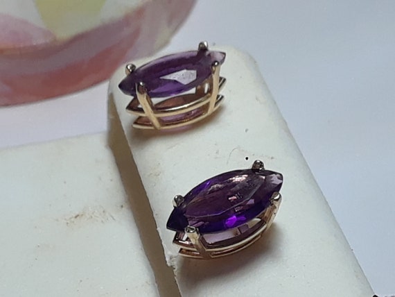 Estate 1.75ctw Natural Marquise Amethyst Basket 1… - image 3