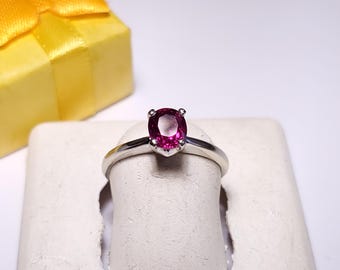 Estate 3/4ct Oval AA Natural Ruby Solitaire 14Kt W/Gold Engagement Ring #22045
