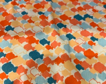 Fabric Finders Orange Aqua fish fabric