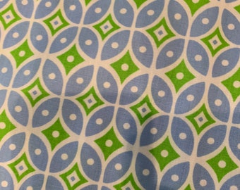 Fabric Finders Green / Periwinkle Geometric fabric