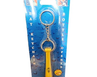 Oakland Athletics Mini Baseball Bat Keychain Key Ring W/Bottle Opener MLB Licensed