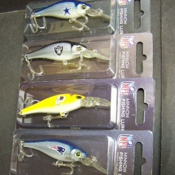 NFL Assorted Team Minnow Fishing Lure Crank Bait Pick Your Team  - Many NFL Teams to Select From