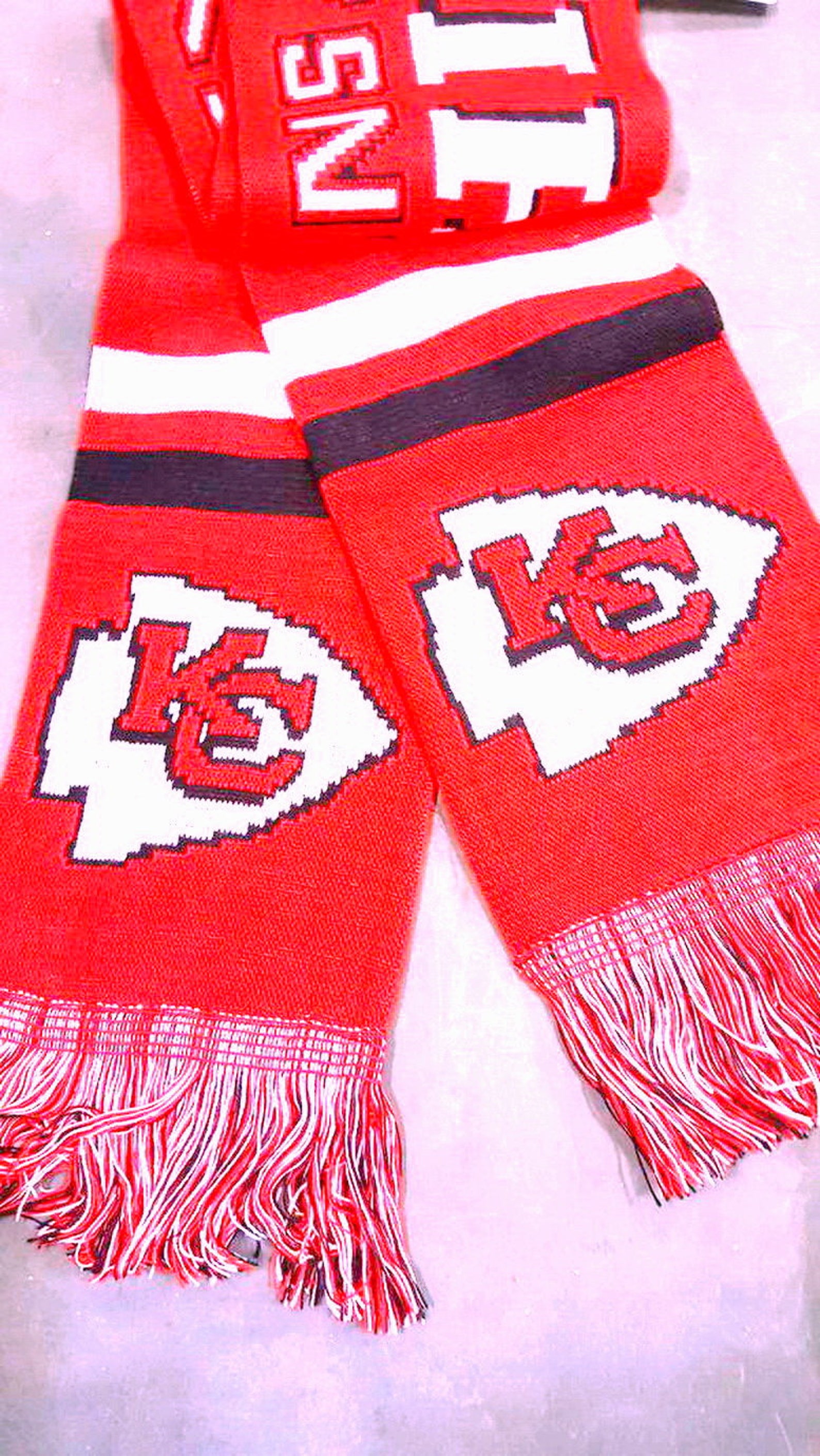 Kansas City Chiefs Knit Stadium Scarf 68 By 7 Etsy