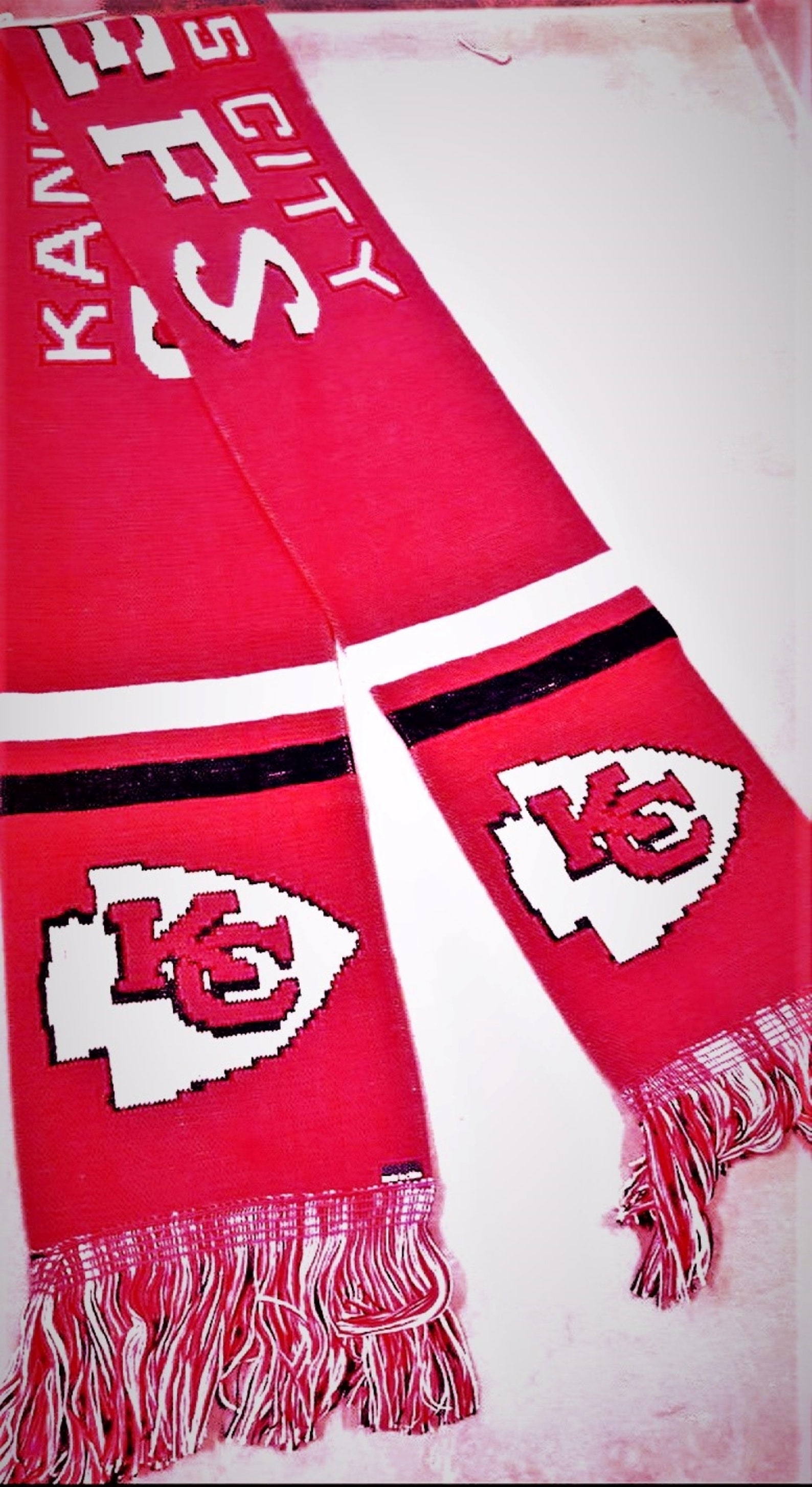 Kansas City Chiefs Knit Stadium Scarf 68 By 7 Etsy