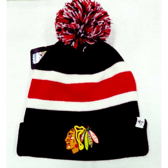 Chicago Blackhawks Knit Beanie Hat Ski 