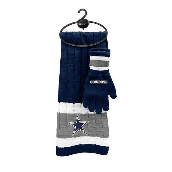 DALLAS COWBOYS NFL Knit Scarf and Gloves Set Team Colors