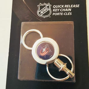 Columbus Blue Jackets Keychain Keyring Quick Release Valet Solid Metal Construction