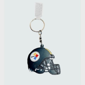 Pittsburgh Steelers Helmet Keychain Key Ring Soft Rubber Key Tag 1-1/2&quot; NWT
