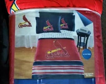 St Louis Cardinals Plush 72" by 86" Twin/Full Size Microfiber Comforter MLB Free Shipping within the USA