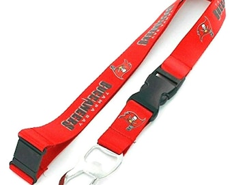 Tampa Bay Buccaneers Bottle Opener Lanyard Keychain W/Detachable Clip NFL Licensed NEW