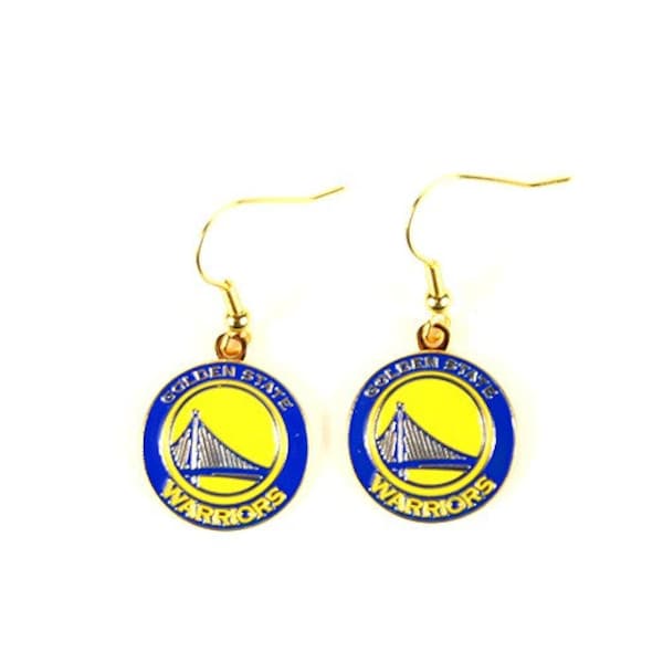 Golden State Warriors NBA Gold Color Sophie Style Dangle Earrings NBA Licensed and New - Never used