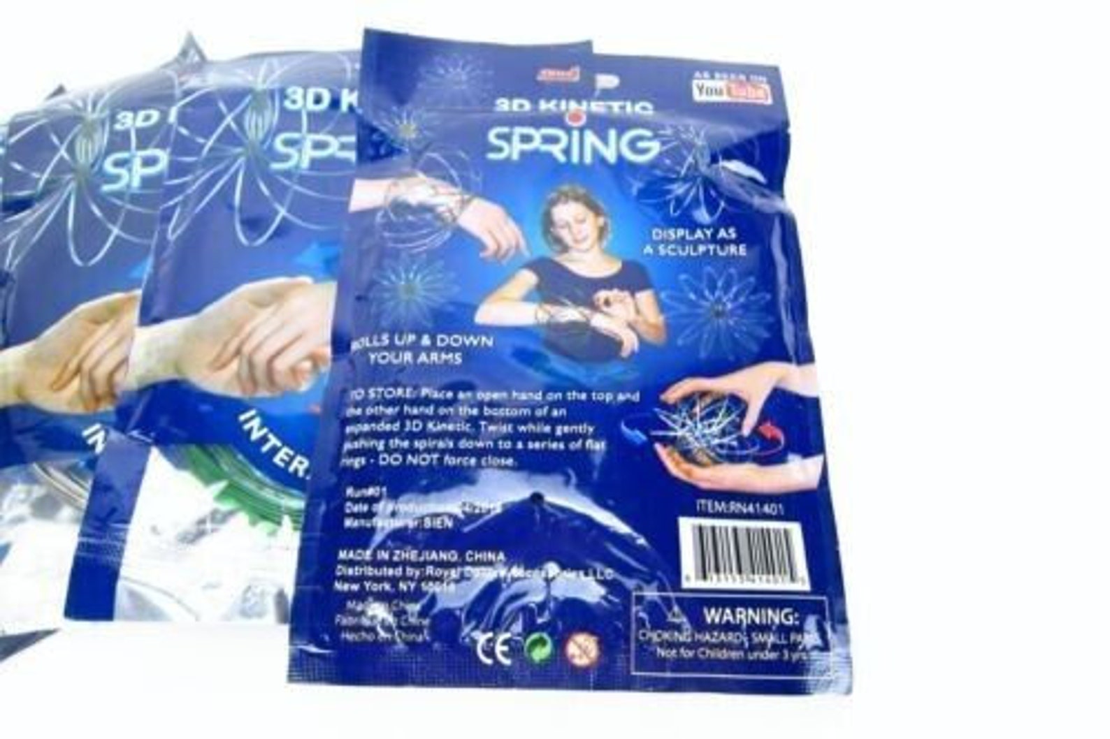 Lot of 5 3D Kinetic Spring Toy Interactive Play Motion Sensory Stress ...