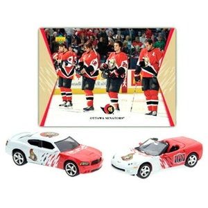 Ottawa Senators Home & Road Diecast Cars W/Team Action Card By Upperdeck NHL Licensed Comes in the Orig Package NEW