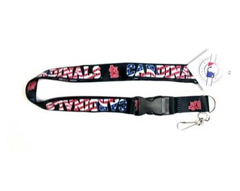 St Louis Cardinals Lanyard Keychain Clip Tricolors OMBRE Style 