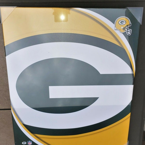 GREEN BAY PACKERS Canvas Team Logo Artwork-Wall Hanging 20" By 16"