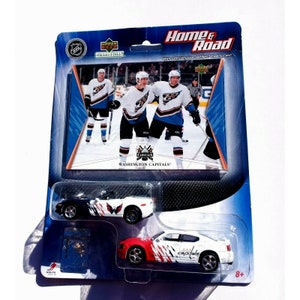 Washington Capitals Home & Road Diecast Cars W/Team Action Card By Upperdeck New in Orig Package NHL Licensed