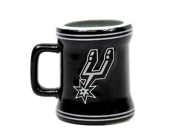 San Antoinio Spurs NBA 2 oz Sculpted Ceramic Shot Glass Mini Mug NBA Team