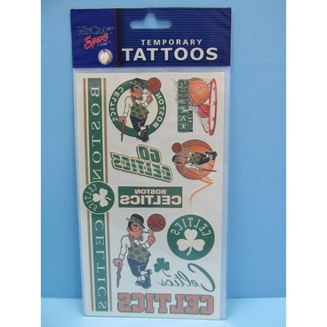 Boston Celtics Temporary Tattoos One Sheet of Multi Tattoos Etsy