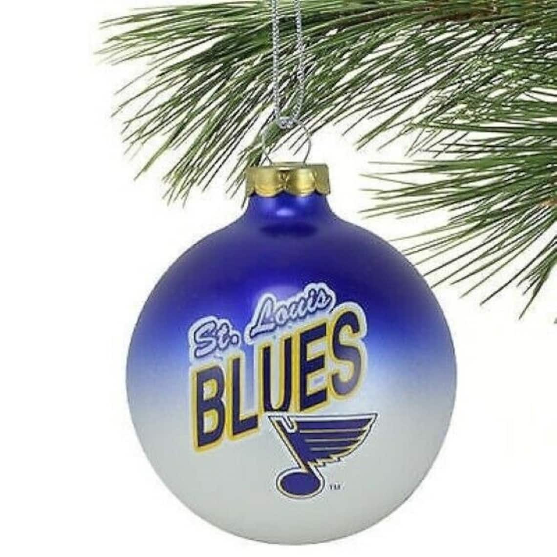 St Louis Blues NHL Christmas Ornament Hockey Blown Glass XMas Etsy