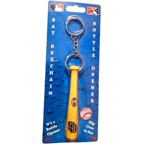 San Diego Padres Mini Baseball Bat Keychain With Bottle Opener On One End New NWT 4&quot; MLB Licensed - In The Original Package