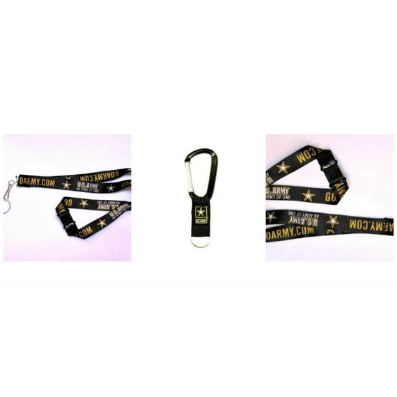 U.S. ARMY Strong Key Ring Carabiner & Lanyard Total of 2 Item Both Are New  Great Set for the Special Person 