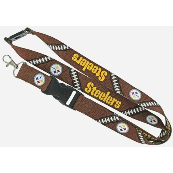 Pittsburgh Steelers Football Laces Design Lanyard Brand New NFL Licensed Looks Like a Football