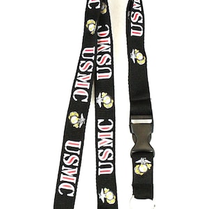 United States U.S Marines USMC Lanyard Keychain Keyring Neck Release With Clip Can Be Used As An IddBadge Holder
