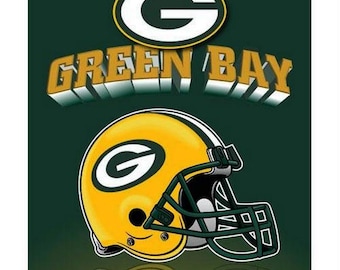 Green Bay Packers Blanket Fleece Throw NFL Grid Iron Design Style NEW