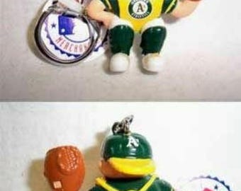 Oakland Athletics Keychain Lil' Sport Brat Player Catcher Official Merch Vintage MLB New