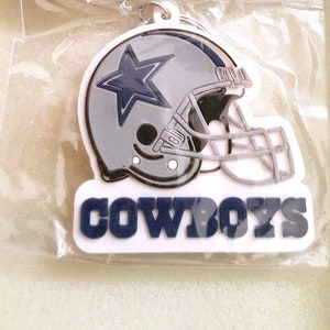 DALLAS Cowboys Keychain Keyring Helmet NFL Soft Rubber Key Tag 2&quot; NWT