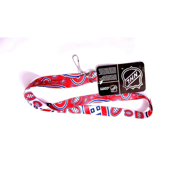 Sale*** Montreal Canadiens NHL Lanyard Double Sided With Clip And Multi Logos New