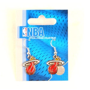 Miami Heat NBA Team Colors Sophie Style Dangle Earrings NBA Licensed and New - Never used
