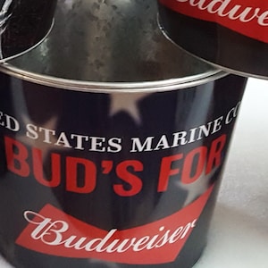 Marine Corps Bucket Budweiser SALUTES Military Services Beer Bucket 5 Qt From the Folds Of Honor Foundation - This Bud For You