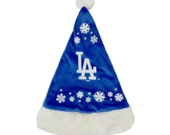 Los Angeles Dodgers MLB Holiday Snowflake Christmas Santa Hat Blue New