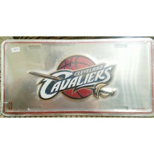Cleveland Cavaliers NBA SILVER Deluxe Metal License Plate Tag Basketball NWT