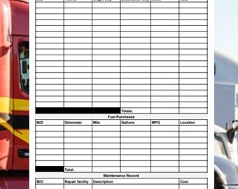 Truck Driver Trip Sheet, USA Trucker Trip Sheet, Transportation Trip Sheet, Vehicle Fuel Tracker Sheet