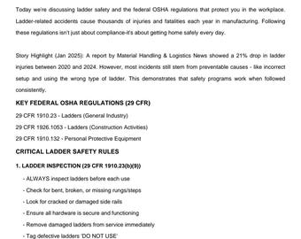 Ladder safety OSHA compliance tool box talk