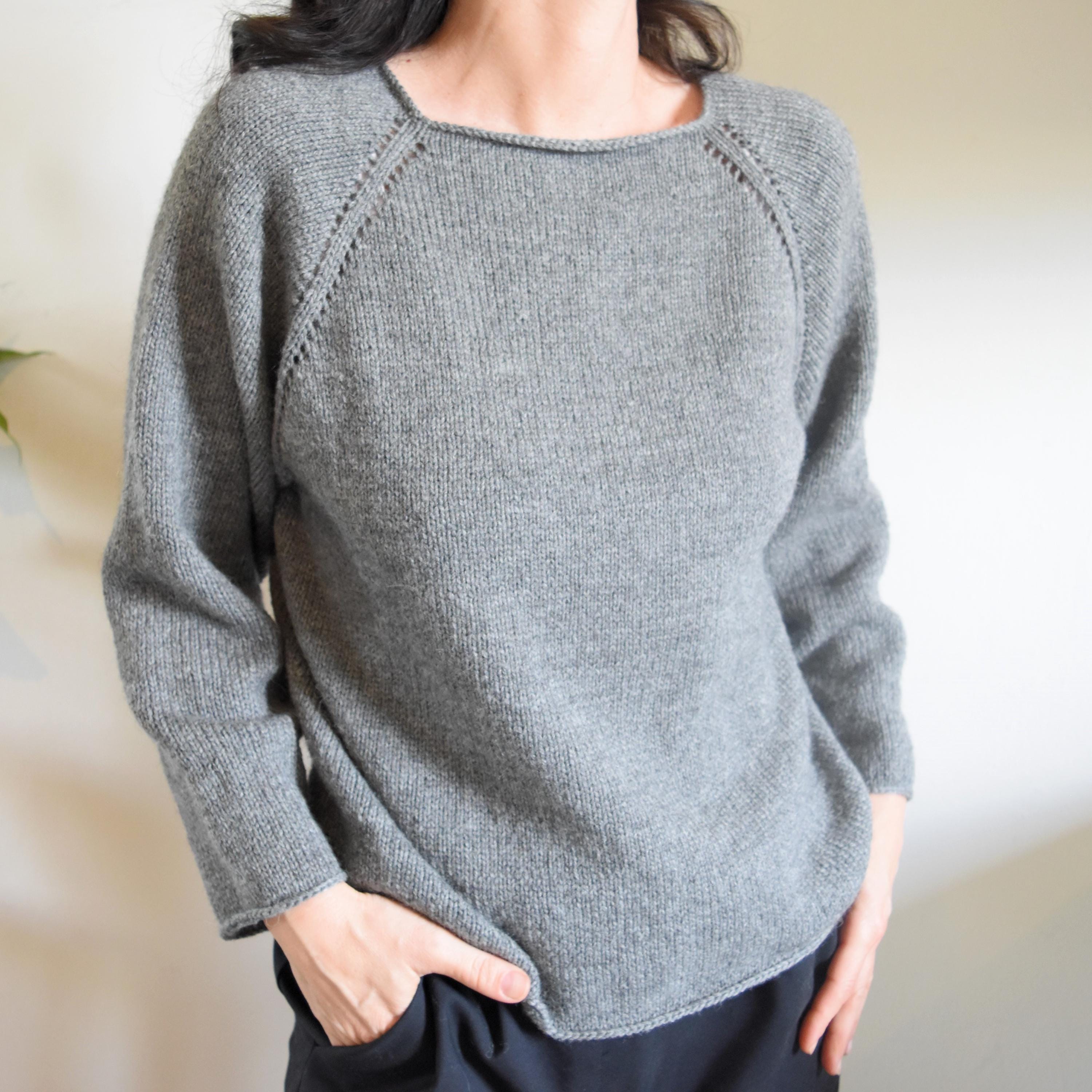 BASIC SWEATER Knitting Pattern - Beginner Friendly Top Down