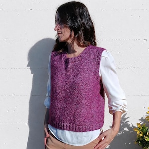 VEST knitting pattern - schema facile per gilet ai ferri donna - metodo bottom up - Italiano e Inglese