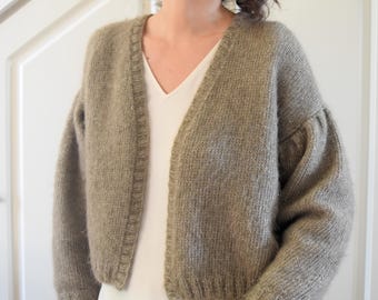 Puffed Sleeve Cardigan Knitting Pattern: Italian Passeggiata Design (PDF Pattern)