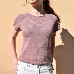 RAGLAN TEE Knitting Pattern | Easy Seamless Top-Down Pullover PDF | Beginner Friendly | En/Ii/Fr