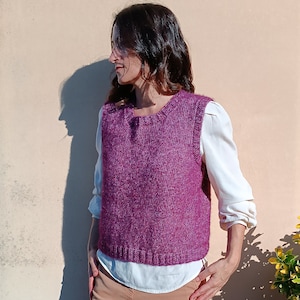 VEST knitting pattern - beginner friendly level - English and Italian