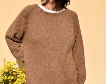 RACHELE PULLOVER Knitting Pattern | Easy Seamless Top-Down Sweater PDF | Beginner Friendly | En/It/Fr