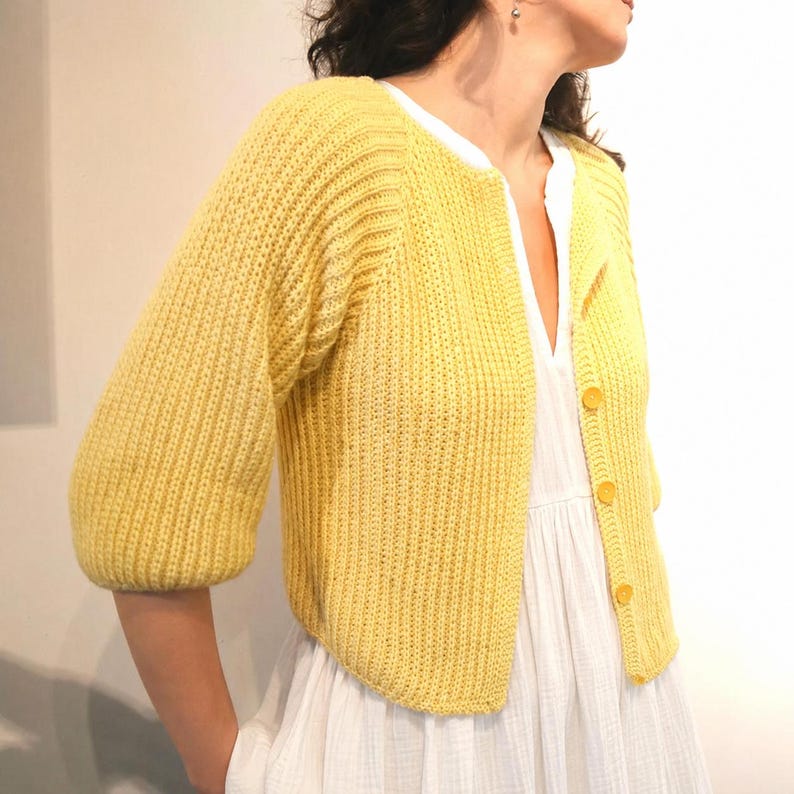 CARDIGAN Knitting Pattern BELLA | Top Down Seamless Raglan Pdf ...
