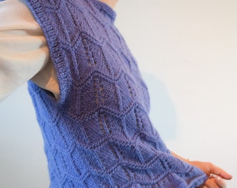 PONGO VEST Knitting Pattern | Sleeveless Lace Sleeveless Top PDF | Bottom-Up | English & Italian