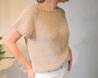 EMMA TEE Knitting Pattern | Seamless Top-Down Top PDF | Beginner Friendly | English & Italian